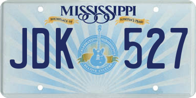MS license plate JDK527