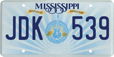 MS license plate JDK539
