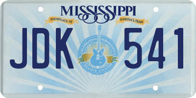 MS license plate JDK541