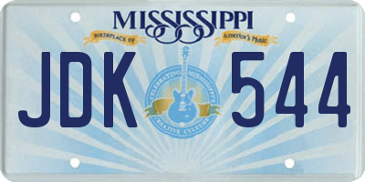 MS license plate JDK544
