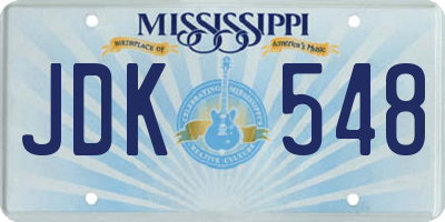 MS license plate JDK548