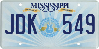 MS license plate JDK549