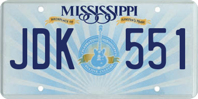 MS license plate JDK551