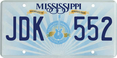 MS license plate JDK552