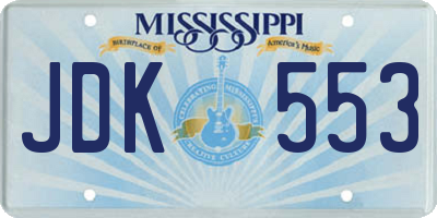 MS license plate JDK553