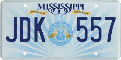 MS license plate JDK557