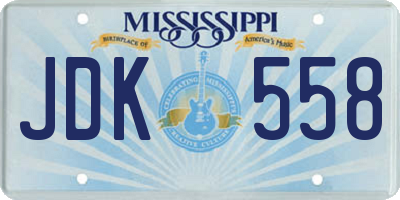 MS license plate JDK558