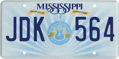 MS license plate JDK564
