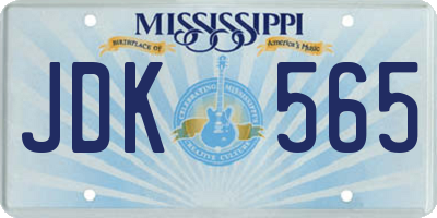 MS license plate JDK565