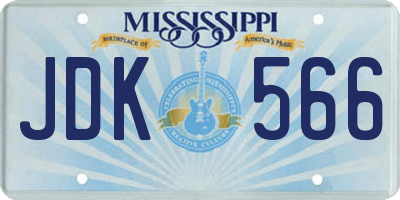 MS license plate JDK566