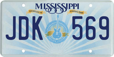 MS license plate JDK569