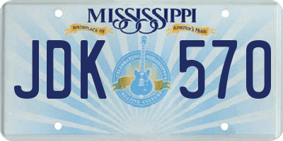 MS license plate JDK570