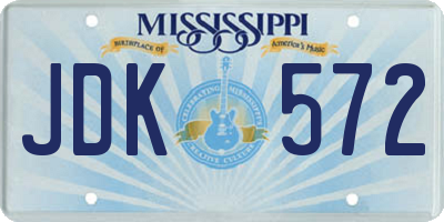 MS license plate JDK572