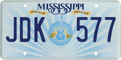 MS license plate JDK577