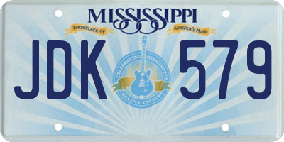 MS license plate JDK579