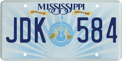 MS license plate JDK584