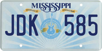 MS license plate JDK585