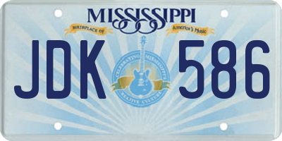 MS license plate JDK586