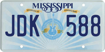 MS license plate JDK588