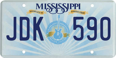 MS license plate JDK590