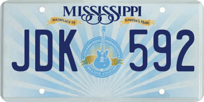 MS license plate JDK592