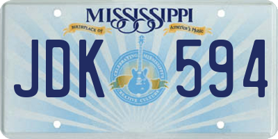 MS license plate JDK594