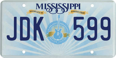 MS license plate JDK599