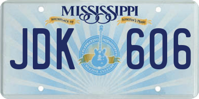 MS license plate JDK606