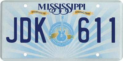 MS license plate JDK611