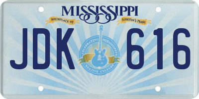 MS license plate JDK616