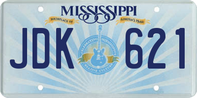 MS license plate JDK621