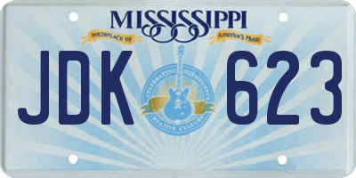 MS license plate JDK623