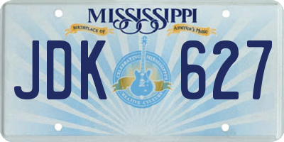 MS license plate JDK627