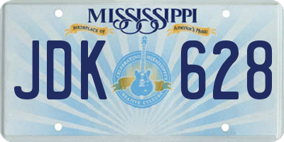 MS license plate JDK628