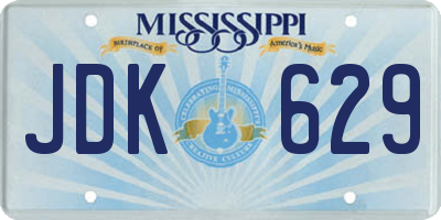 MS license plate JDK629