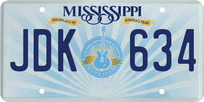 MS license plate JDK634