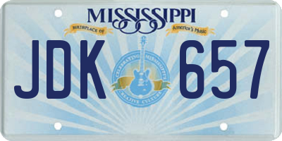 MS license plate JDK657