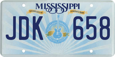MS license plate JDK658