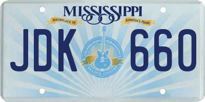 MS license plate JDK660