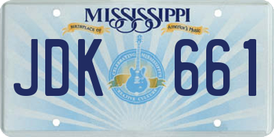 MS license plate JDK661