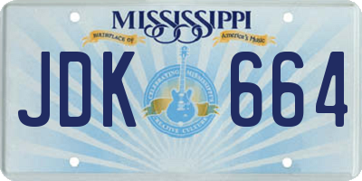 MS license plate JDK664
