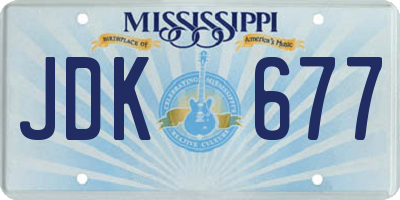 MS license plate JDK677
