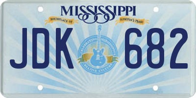 MS license plate JDK682