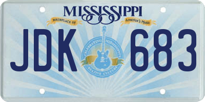 MS license plate JDK683
