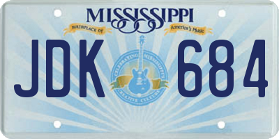 MS license plate JDK684
