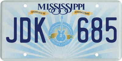 MS license plate JDK685