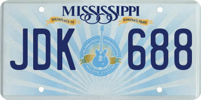 MS license plate JDK688