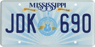 MS license plate JDK690