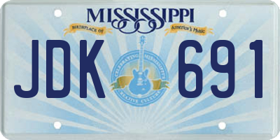 MS license plate JDK691