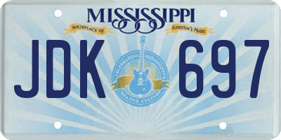 MS license plate JDK697